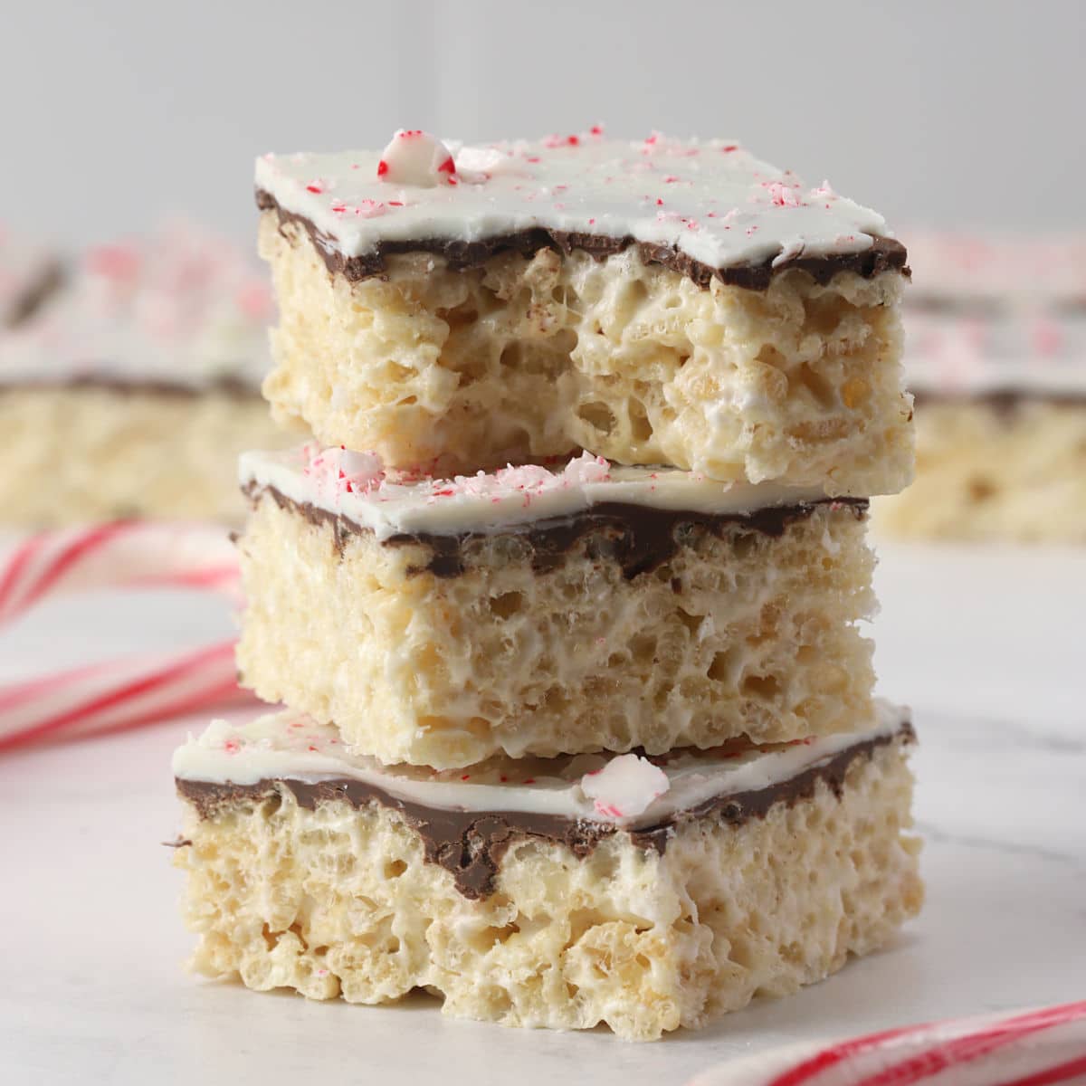 Peppermint Bark Inspired Rice Krispie Treats: An Easy Holiday Treat
